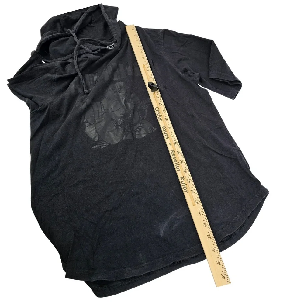 True Religion Mens M Pitch Black SS Pullover Tee Buddha Y2K Nostalgia Streetwear